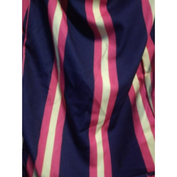 Navy/pink striped Dress with boat neck, size 2X, stretches, comfy and elegant - Picture 4 of 7